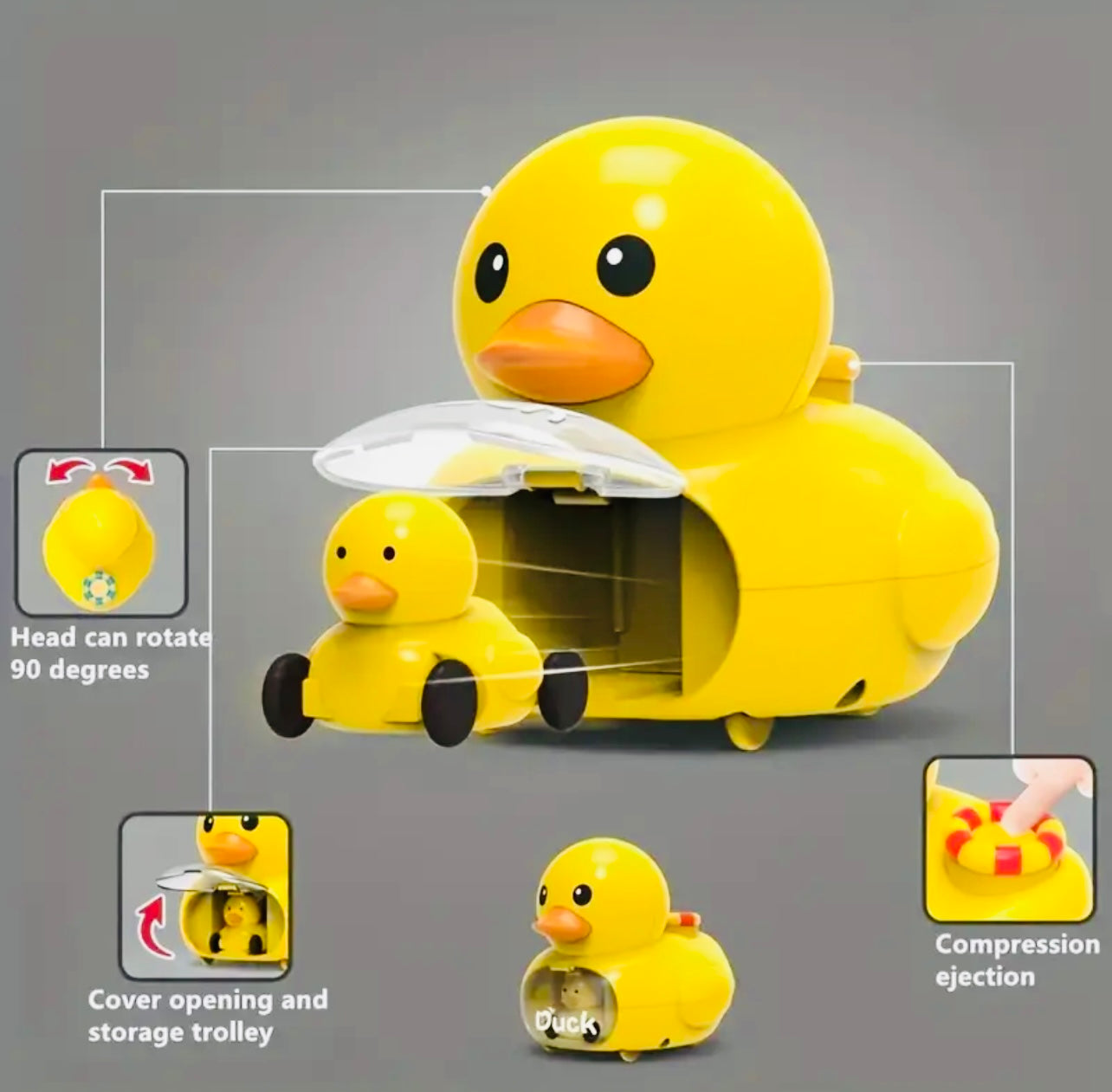 Duck ejection car toy