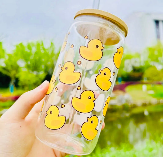Duck drinking glass