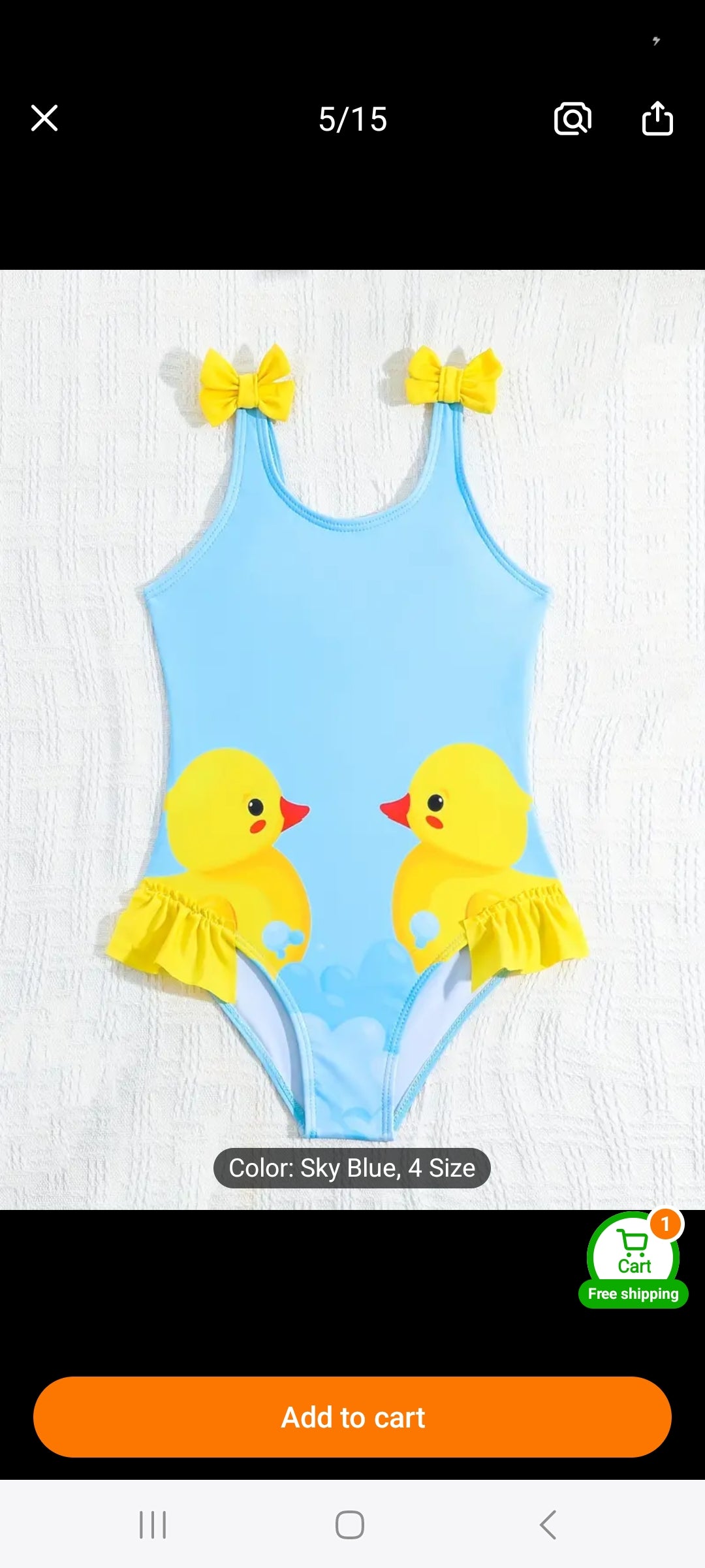 Toddler bathing suit