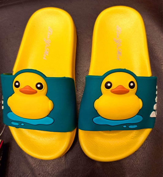 Cartoon Animal Yellow Duck Cute Shoes Non-slip Indoor Home Kids Baby Slides Summer Children Girls Swimming Slippers Flat Sandals