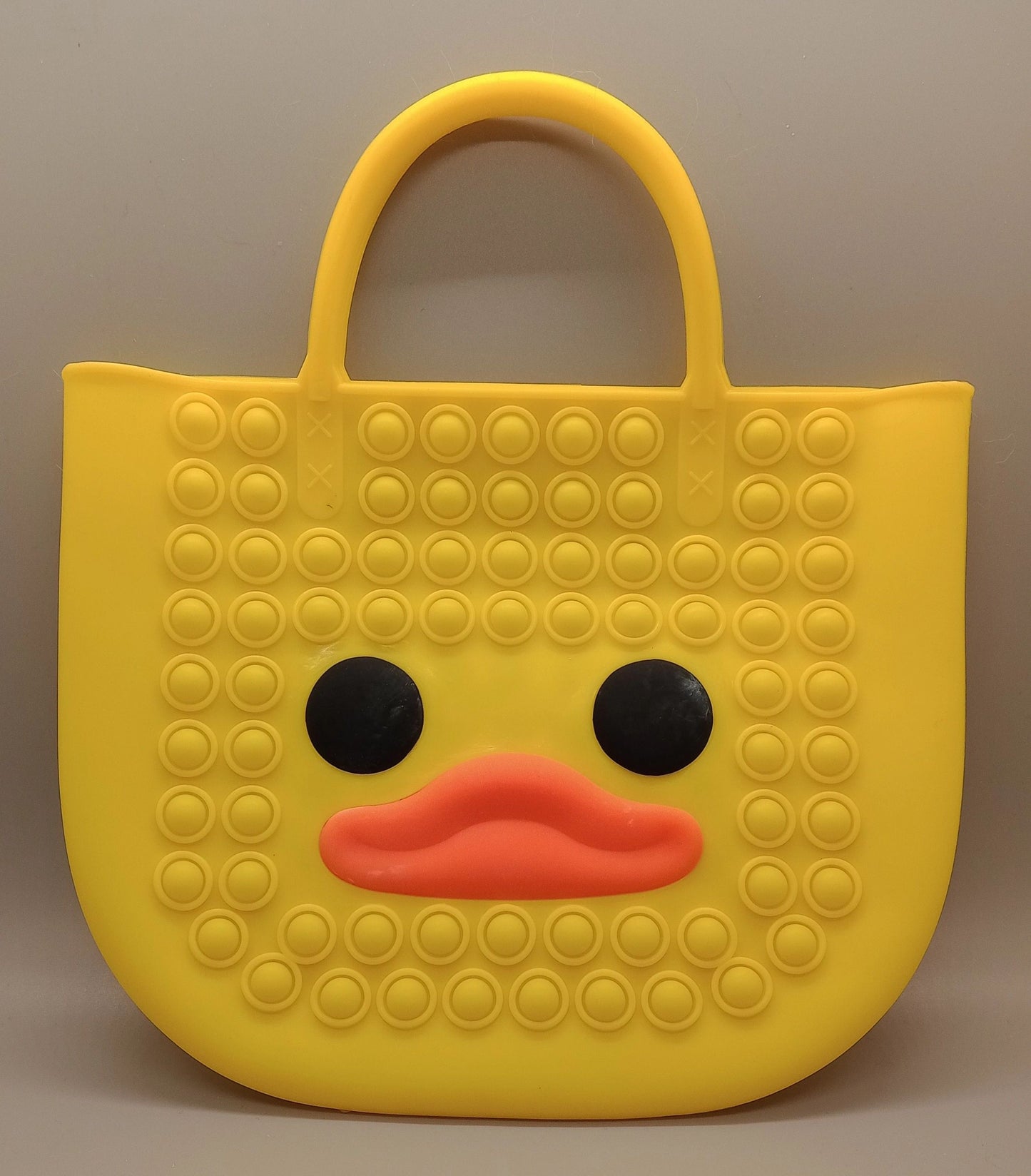 small rubber duck bubble popper purse