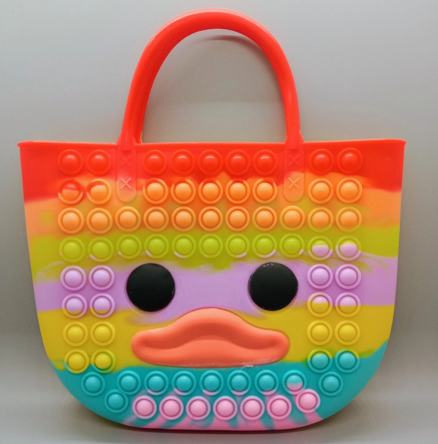 small rubber duck bubble popper purse