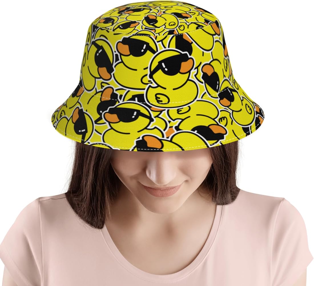 Little Yellow Duck Pattern Basin Hat