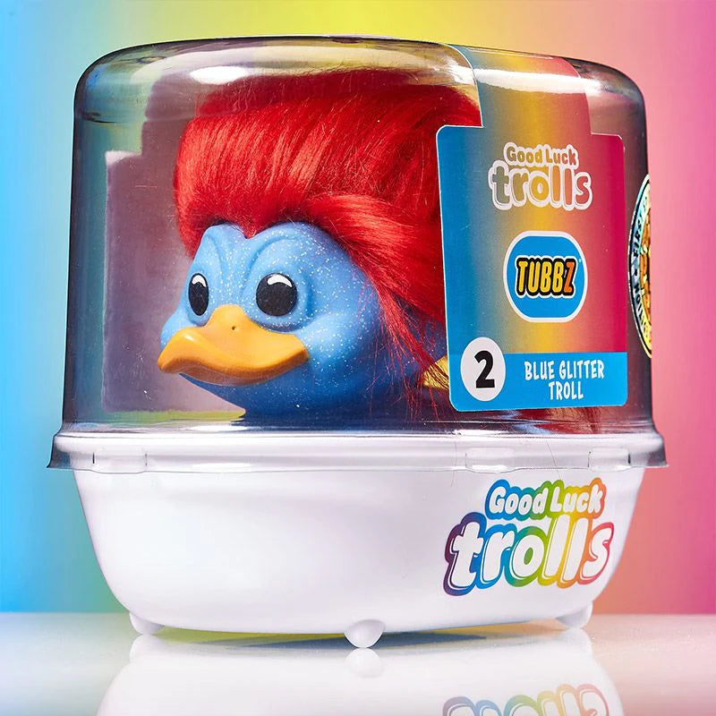 Tubbz - Trolls - Glitter Blue Troll (Blue with Red Hair)