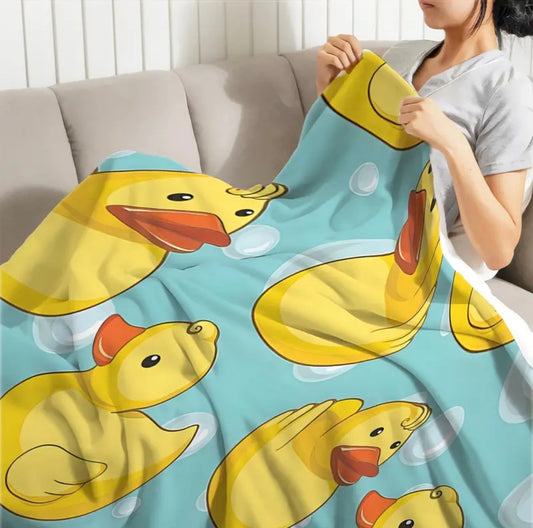 Yellow Duck plush lap blanket