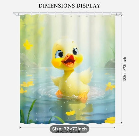 Cute Duck Pattern Shower Curtain