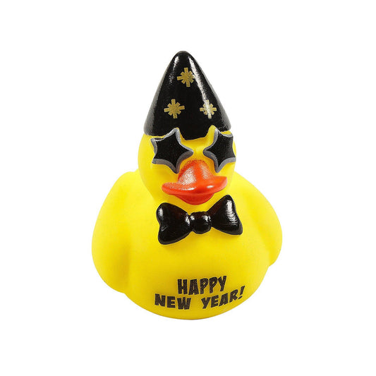 Happy New Year’s Eve Rubber Duck with Star Glasses