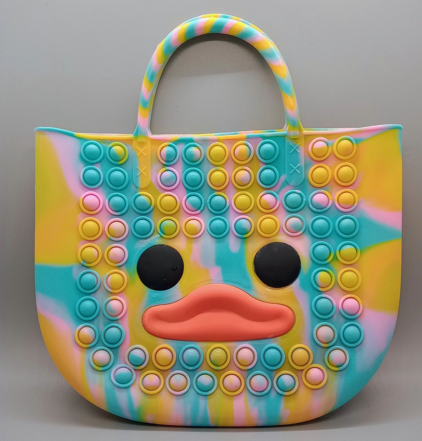 small rubber duck bubble popper purse